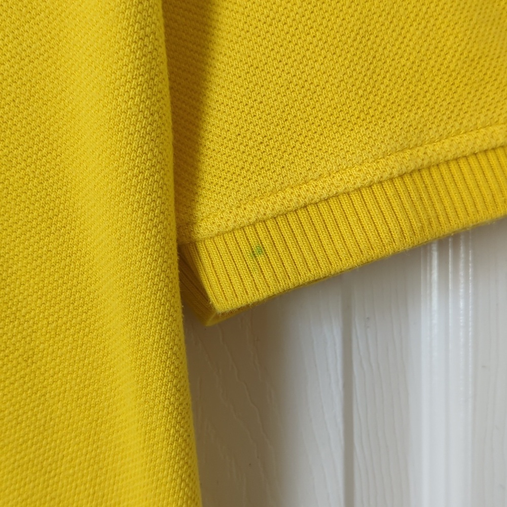 Polo Sport Ralph Lauren 90's Vintage Classic Short Sleeve Henley Shirt Yellow XL - Picture 6 of 11